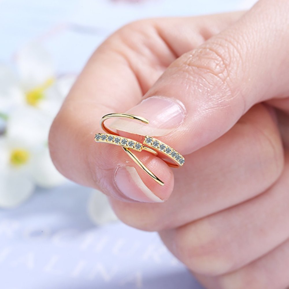 NEW 925 Sterling Silver Pave Diamond Hoop Earrings - Picture 8 of 9